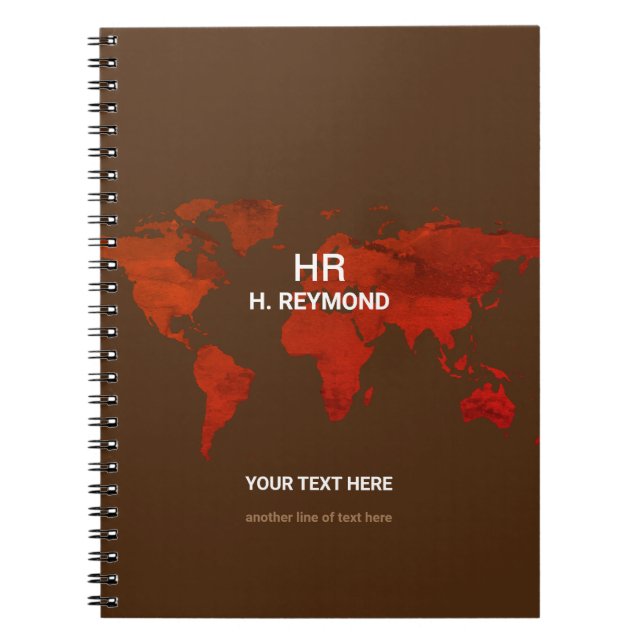 Modern World Map Brown Notizblock (Vorderseite)