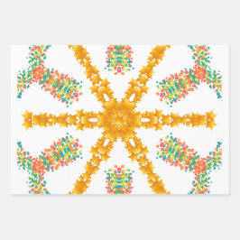 Modern Wrapping Paper Flat Sheet Set of 3 Geschenkpapier Set