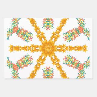 Modern Wrapping Paper Flat Sheet Set of 3 Geschenkpapier Set