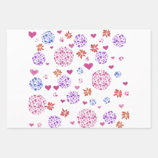 Modern Wrapping Paper Flat Sheet Set of 3 Geschenkpapier Set