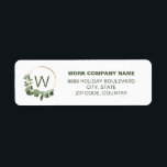 Modern Wreath Green Christmas Monogram<br><div class="desc">Passen Sie ein Urlaubsdomizil-Label an,  mit meinem modernen Halbkranz mit grünen Blätter und Goldring. Benutzen Sie den Anfangsbuchstaben Ihres Unternehmens für eine sofortige Monogramm. Es gibt eine passende Urlaubskarte mit diesem Kranz,  kontaktieren Sie info@lddesignloft.com ,  wenn Sie Hilfe beim Auffinden in unserem Shop benötigen.</div>