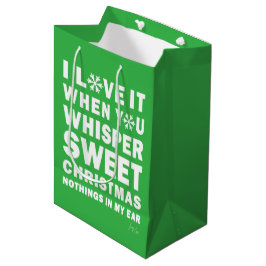 Modern Xmas Green & White Gift Bag | Sweet Xmas Mittlere Geschenktüte