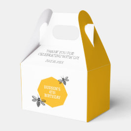 Modern Yellow Bee Honeycomb Kinder Sommer Geburtst Geschenkschachtel