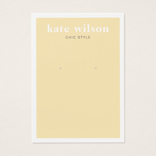 Modern Yellow Earring Display Card (Vorderseite)