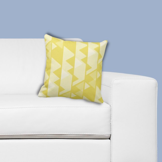 Modern Yellow Jagd Unregelmäßiges Muster Kissen (Modern Yellow Jagged Irregular Pattern Throw Pillow)
