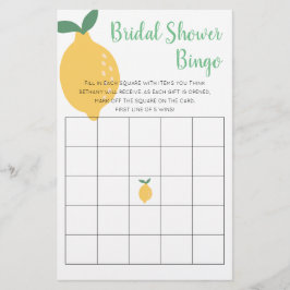 Modern Yellow Lemon Brautparty Bingo