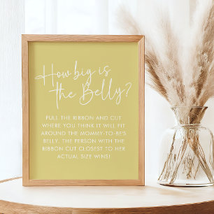 Modern Yellow Oh Baby Simple Biss Guessing Game Poster