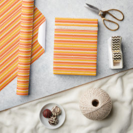 Modern Yellow, Orange & White Zig Zag Pattern Geschenkpapier