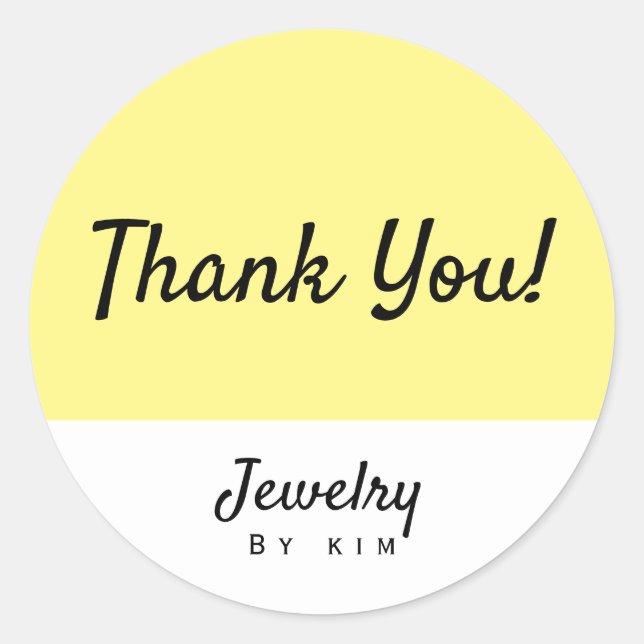 Modern Yellow Personal Brand Juwelen Runder Aufkleber (Vorderseite)