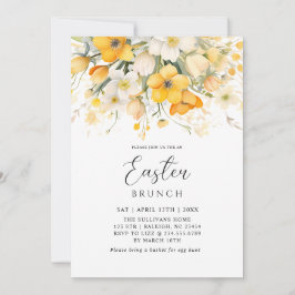 Modern Yellow Spring Floral Easter Brunch Einladung