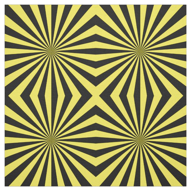 Modern Yellow Sun Ray Muster Stoff (Muster)