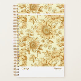 Modern Yellow Sunflower Floral Planner Planer