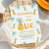 Modern Yellow Sweet One Ananas 1. Geburtstag