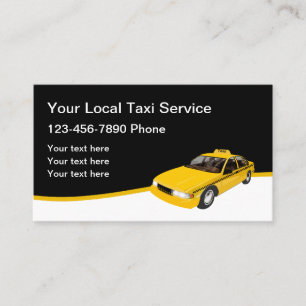 Modern Yellow Taxi Business Card Vorlage Visitenkarte
