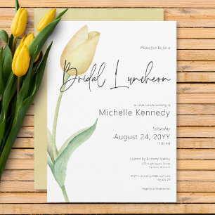 Modern Yellow Tulip Solo Bridal Luncheon Einladung