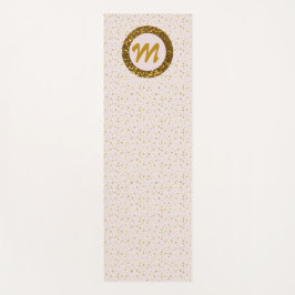 Modern Yoga Girly Monogram Gold Glitzer Blush Pink Yogamatte