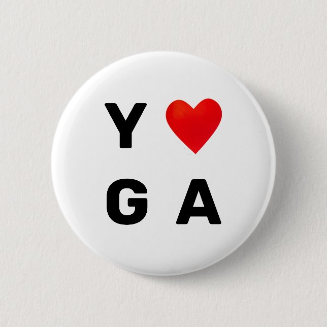 Modern Yoga Heart Button (Vorderseite)