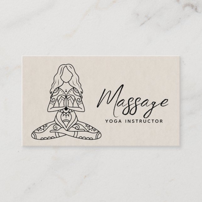 Modern Yoga Instructor Script Yoga Visitenkarte (Vorderseite)