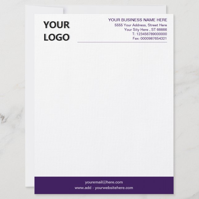 Modern your Colour Logo Business Office Letterhead Briefbogen (Vorderseite)