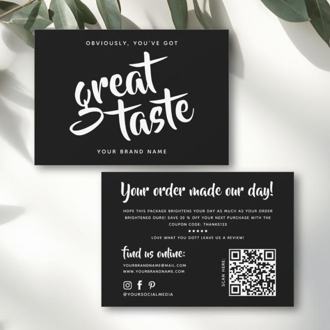 Modern you've got great taste qr code thank you dankeskarte (Von Creator hochgeladen)