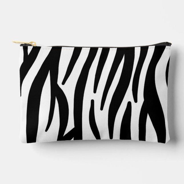 Modern Zebra Print Cosmetic Bag - Stylish Abstract Zubehörtasche (Vorderseite)