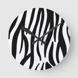 Modern Zebra Print Wall Clock - Bold Abstract Anim Runde Wanduhr