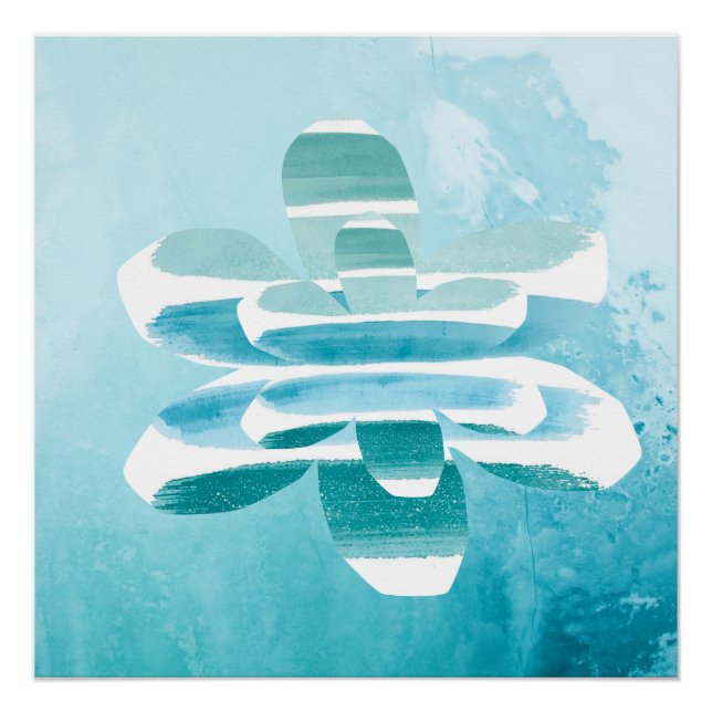 Modern Zen Blue Poster – Minimal Abstract Wall Art (Vorderseite)