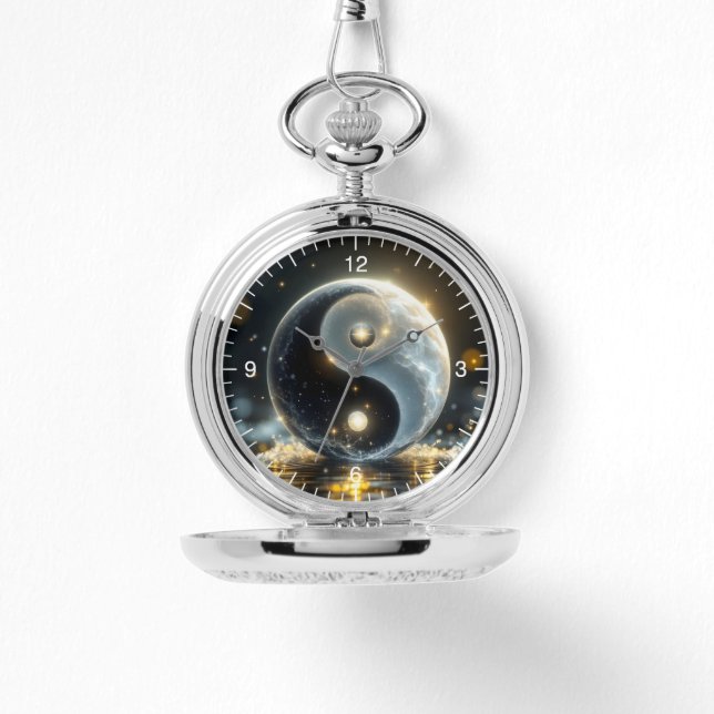 Modern Zen Yin and Yang vibes  Armbanduhr (Vorderseite)