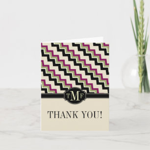 Modern ZigZag Monogram Vielen Dank Dankeskarte