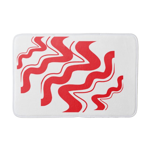 "Modern Zigzag Pattern Bathmat - Bold Geometric Badematte (Vorderseite)