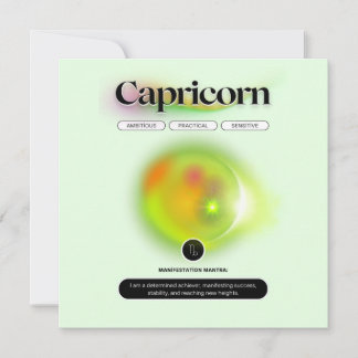Modern Zodiac Sign Capricorn Zitat Erdelement Einladung