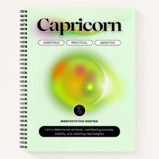 Modern Zodiac Sign Capricorn Zitat Erdelement Notizbuch