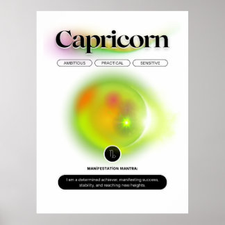 Modern Zodiac Sign capricorn Zitat Erdelement Poster