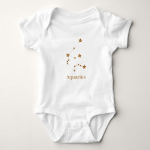 Modern Zodiac Sign Gold Aquarius   Element Air Baby Strampler
