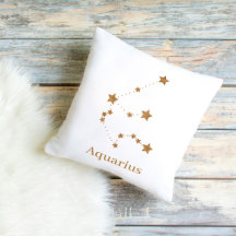Modern Zodiac Sign Gold Aquarius | Element Air