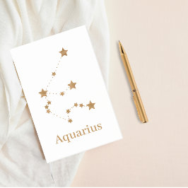 Modern Zodiac Sign Gold Aquarius | Element Air Post-it Klebezettel