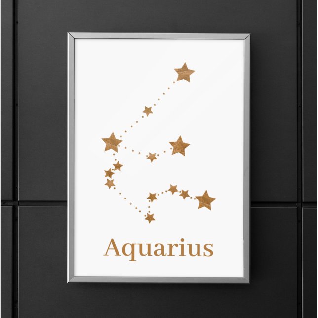 Modern Zodiac Sign Gold Aquarius | Element Air Poster (Von Creator hochgeladen)
