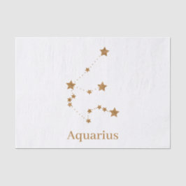 Modern Zodiac Sign Gold Aquarius | Element Air Seidenpapier