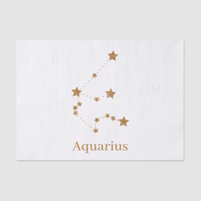 Modern Zodiac Sign Gold Aquarius | Element Air Seidenpapier (Vorderseite)