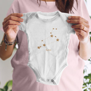 Modern Zodiac Sign Gold Leo Elementfeuer Baby Strampler