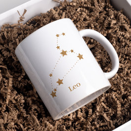 Modern Zodiac Sign Gold Leo | Elementfeuer Kaffeetasse