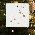 Modern Zodiac Sign Gold Leo | Elementfeuer Keramikornament<br><div class="desc">Modern Zodiac Sign Gold Leo | Elementfeuer</div>