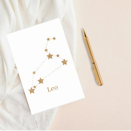 Modern Zodiac Sign Gold Leo | Elementfeuer Post-it Klebezettel