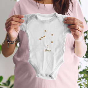 Modern Zodiac Sign Gold Libra Element Air Baby Strampler