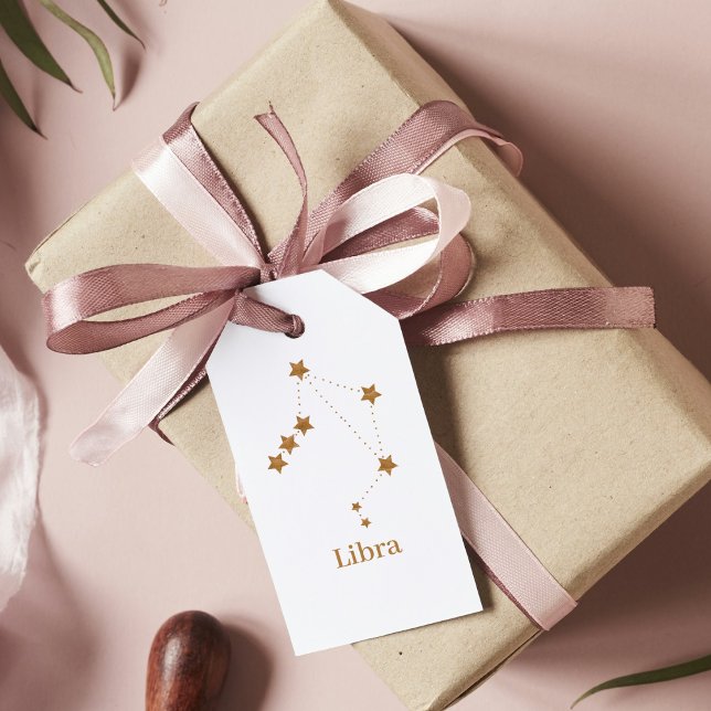 Modern Zodiac Sign Gold Libra | Element Air Geschenkanhänger (Von Creator hochgeladen)