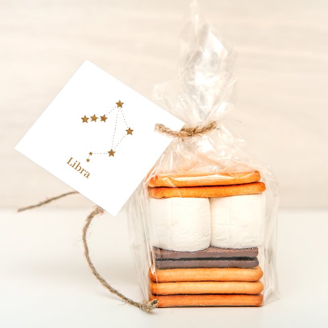 Modern Zodiac Sign Gold Libra | Element Air Geschenkanhänger (Von Creator hochgeladen)