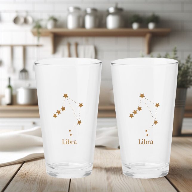 Modern Zodiac Sign Gold Libra | Element Air Glas (Von Creator hochgeladen)