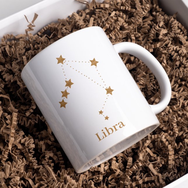 Modern Zodiac Sign Gold Libra | Element Air Kaffeetasse (Von Creator hochgeladen)