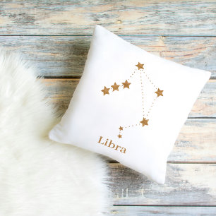 Modern Zodiac Sign Gold Libra   Element Air Kissen