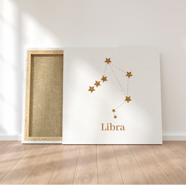 Modern Zodiac Sign Gold Libra | Element Air Leinwanddruck (Von Creator hochgeladen)